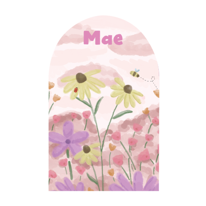 Geboortekaartje bloemen boog - Mae