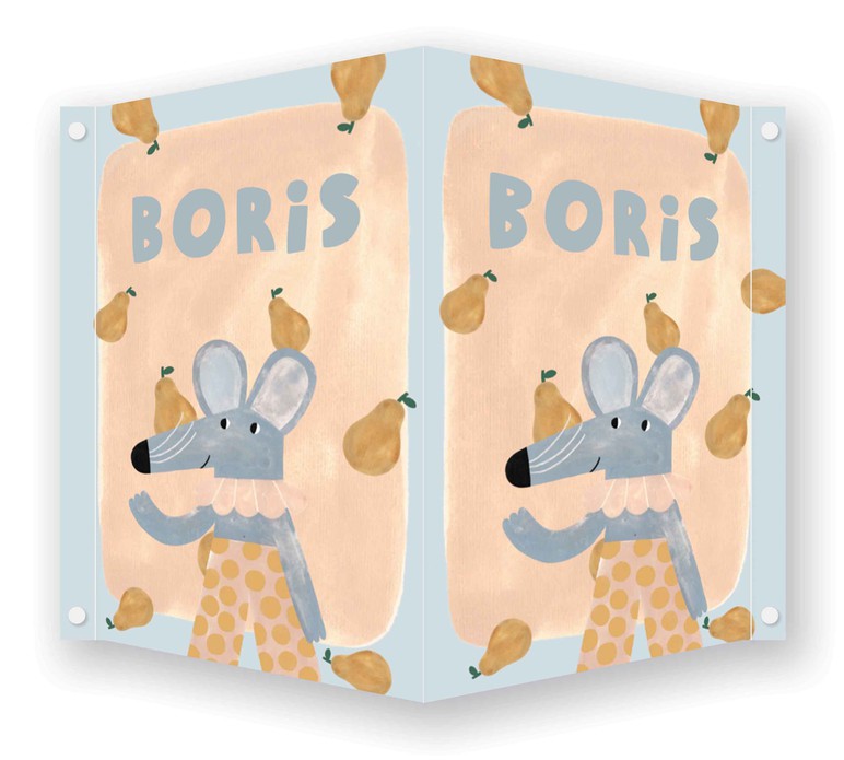 Geboortebord jongen muis - Boris 70 x 100 cm
