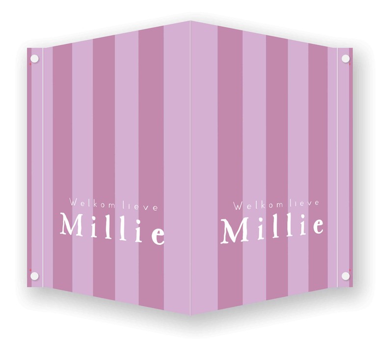 Geboortebord meisje streep patroon - millie 70x100 cm