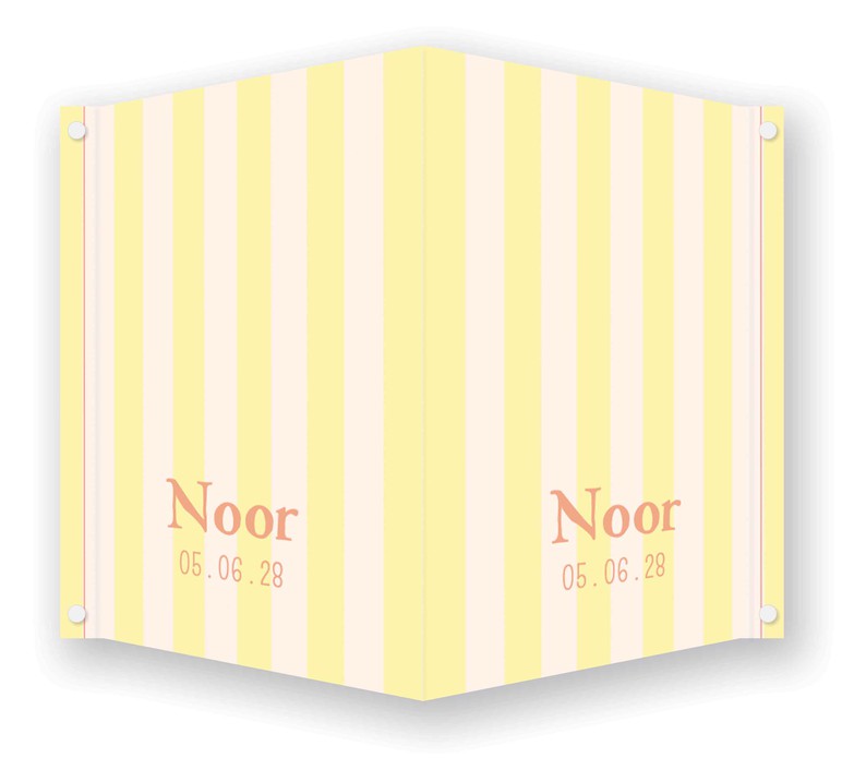 Geboortebord streep geel - Noor 70x100 cm