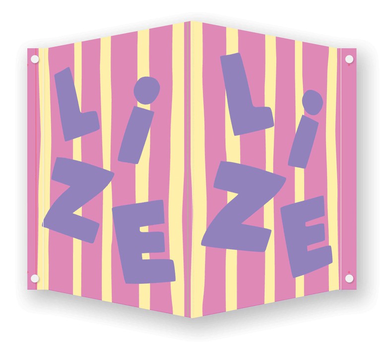 Geboortebord streep groot roze - Lize 70x100 cm