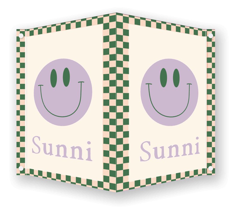 Geboortebord jongen met smiley 50x70 - Sunni