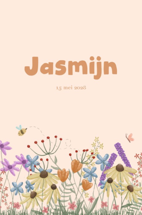 Geboortekaartje bloemen - Jasmijn