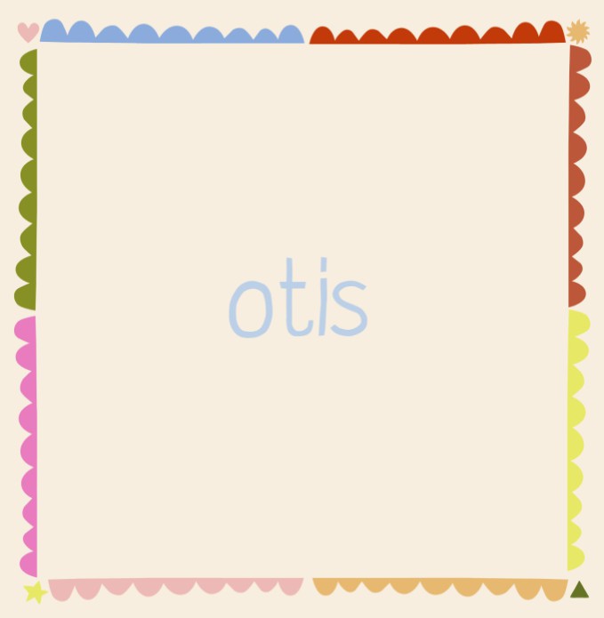 Geboortekaartje bollen rand - otis