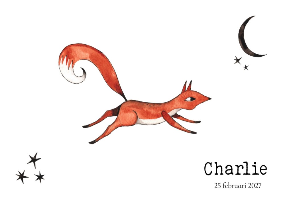 Geboortekaartje eekhoorn Charlie