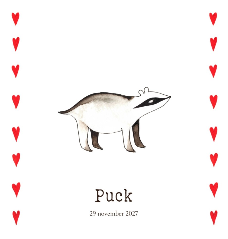 Geboortekaartje das Puck