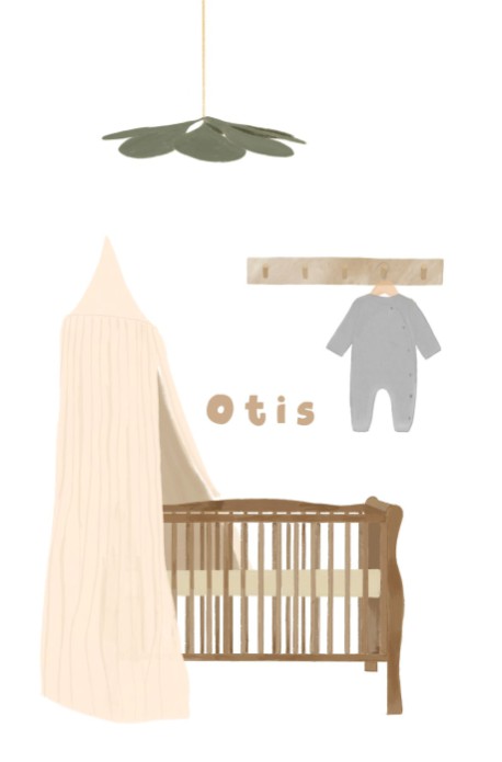 Geboortekaartje kamertje - Otis
