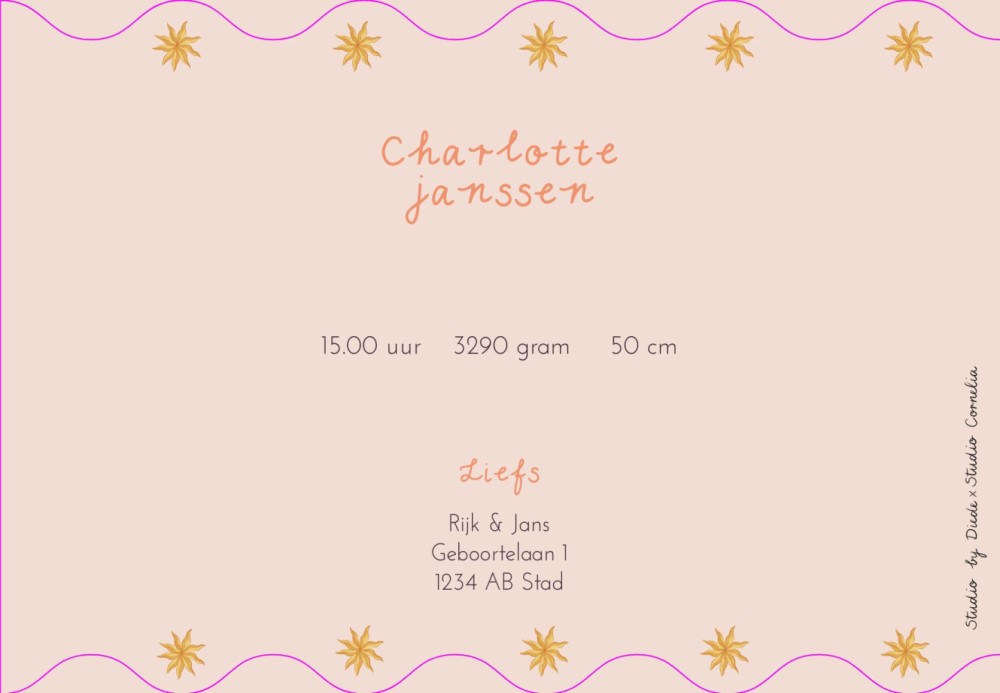 Geboortekaartje konijn Charlotte