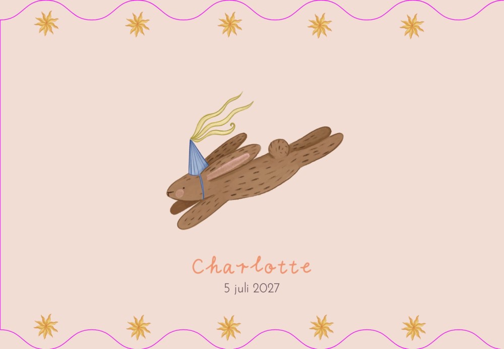 Geboortekaartje konijn Charlotte