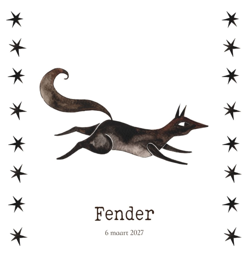 Geboortekaartje wolf Fender