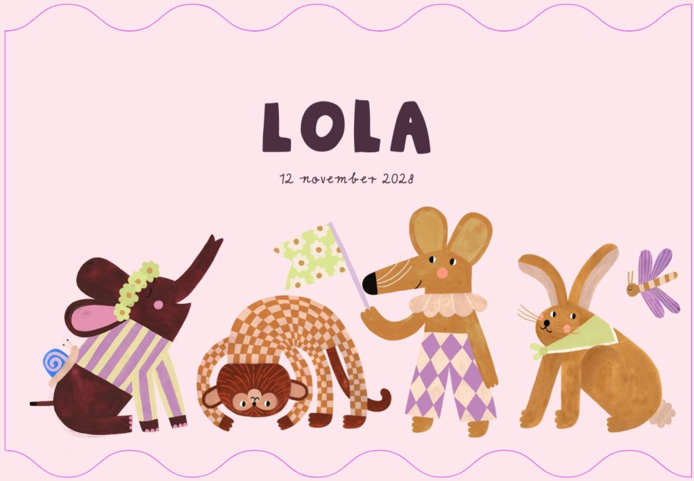Lola | Geboortekaartje dierenparade