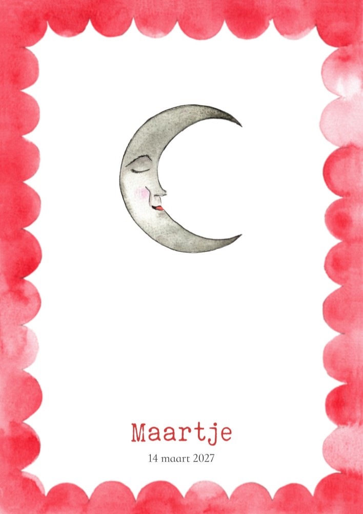 Geboortekaartje maan Maartje