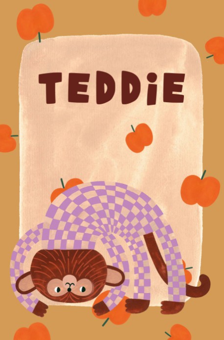 Geboortekaartje meisje aapje - Teddie