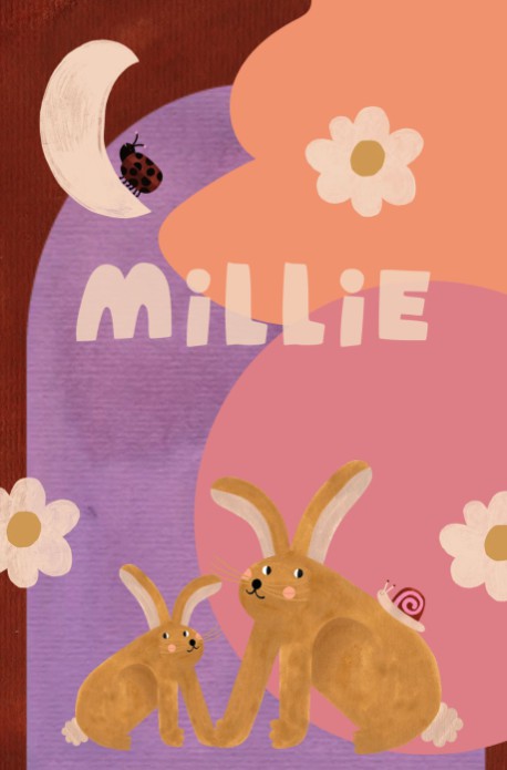 Geboortekaartje meisje konijntjes - Millie