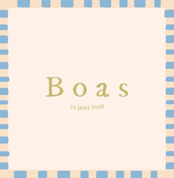 Geboortekaartje rand strepen - Boas
