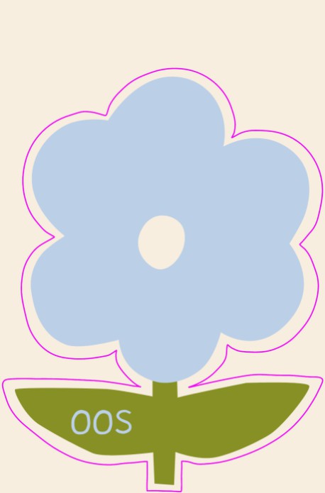 geboortekaartje vorm bloem - blauw