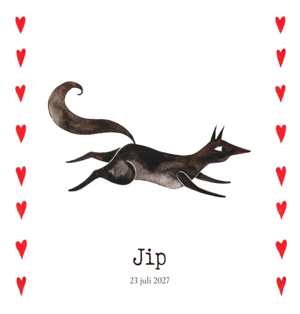 Geboortekaartje wolf Jip