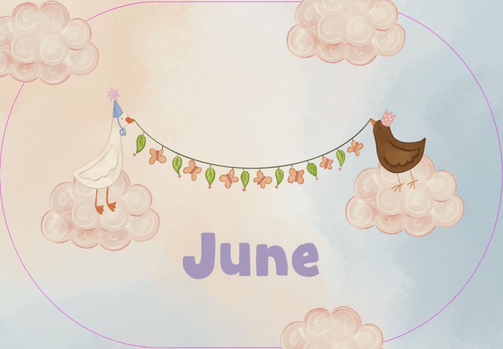 Geboortekaartje wolken June