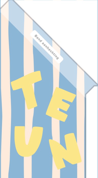 Geboortevlag strepen groot blauw - Teun
