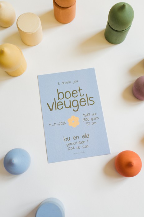 Geboortekaartje bloemen - boet