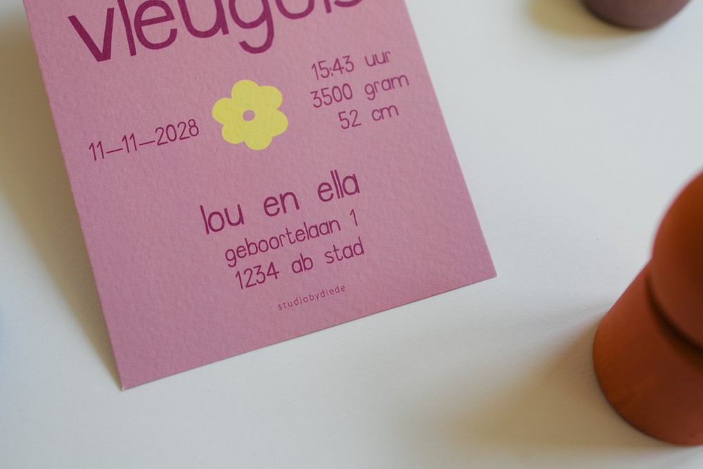 Geboortekaartje bloemen - oona