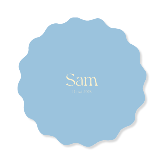 Geboortekaartje golvend rond - sam