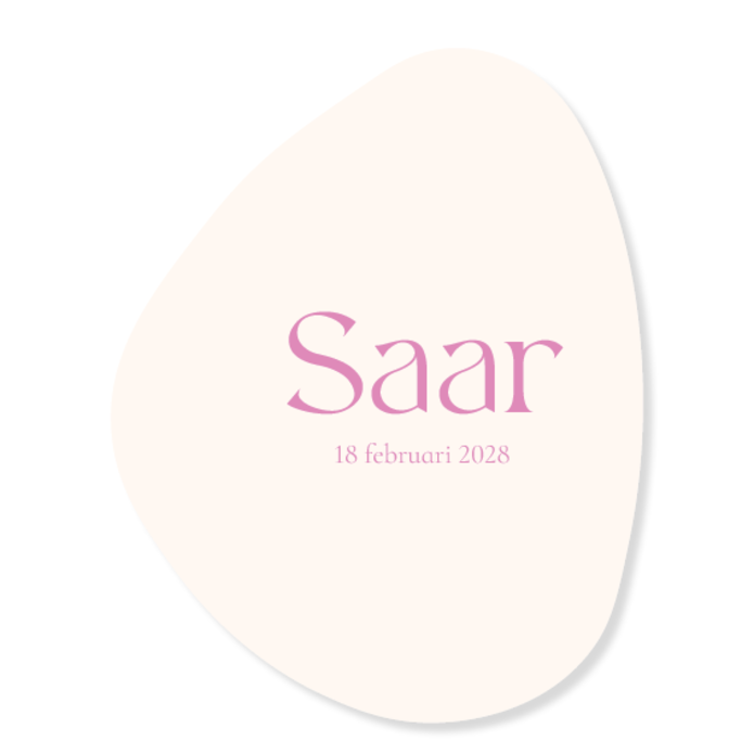 Geboortekaartje in vorm van kiezel - Saar