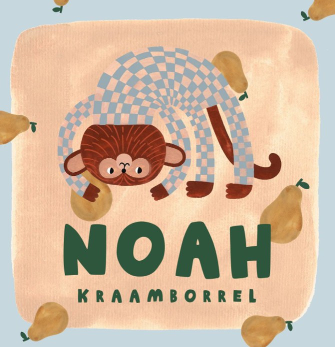 Kraamborrel kaartje aapje - noah