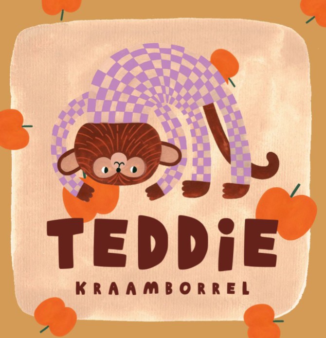 Kraamborrel kaartje aapje - Teddie