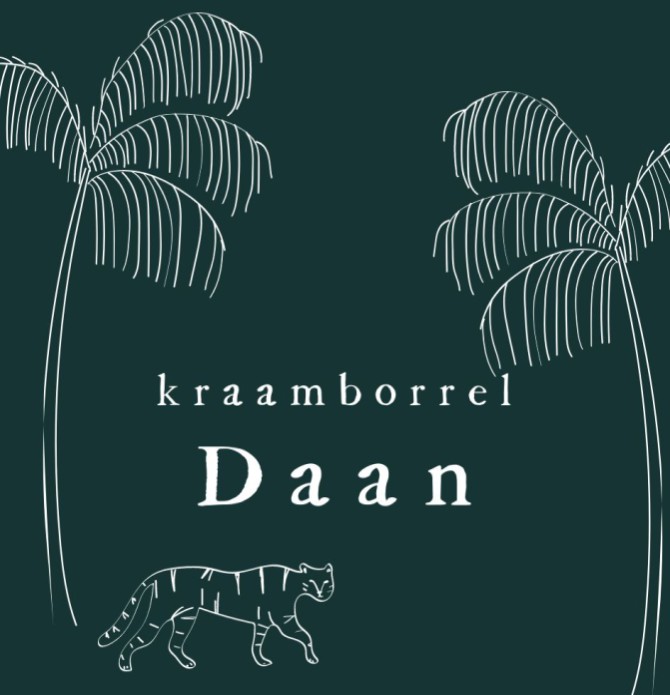 Kraamborrel kaartje jungle palmboom en tijger - Daan