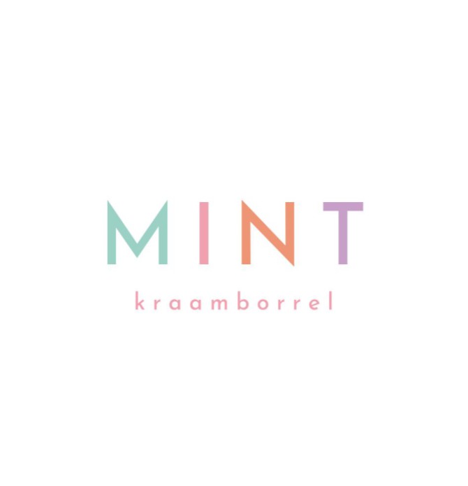 Kraamborrel kaartje kleurvlakken - Mint