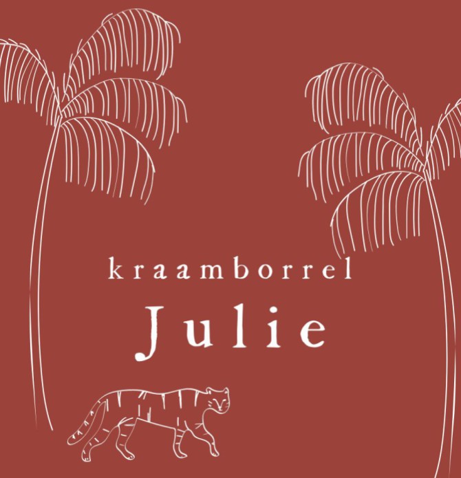 Kraamborrel kaartje jungle palmboom en tijger - Julie