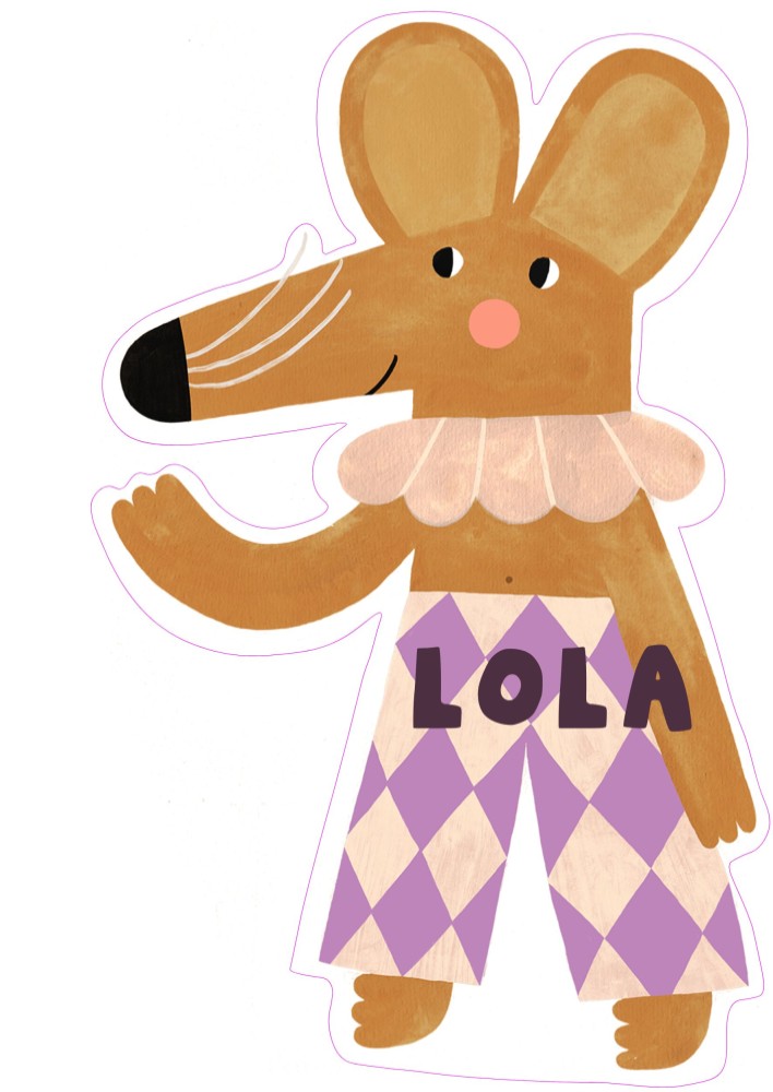Lola | Geboortekaartje in vorm van een muis
