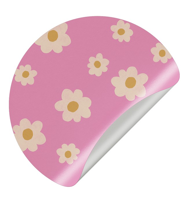 Sluitsticker bloemetjes - roze