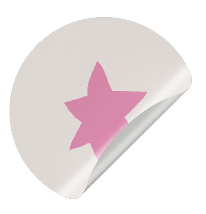 Sluitsticker - ster roze