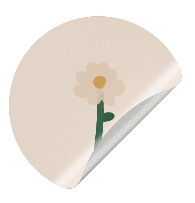 Sluitsticker - witte bloem