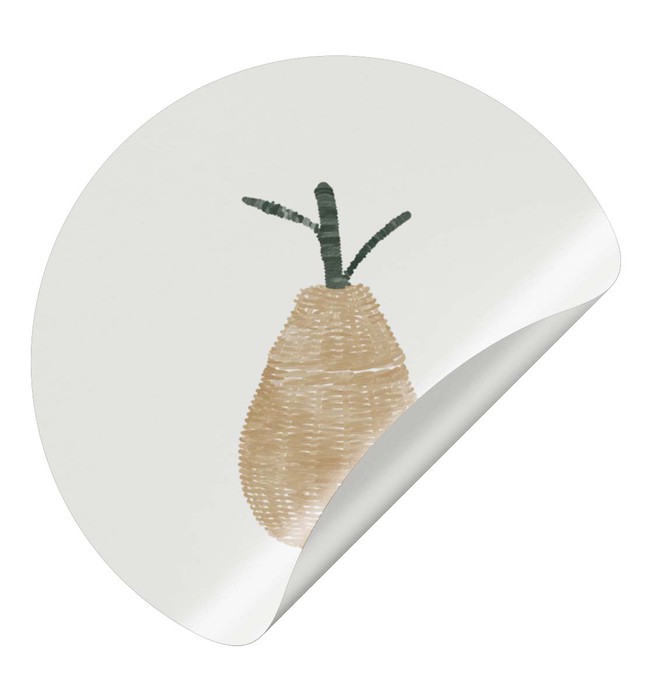 Sluitsticker watercolor mand peer
