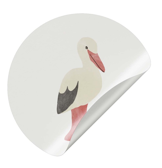 Sluitsticker watercolor ooievaar