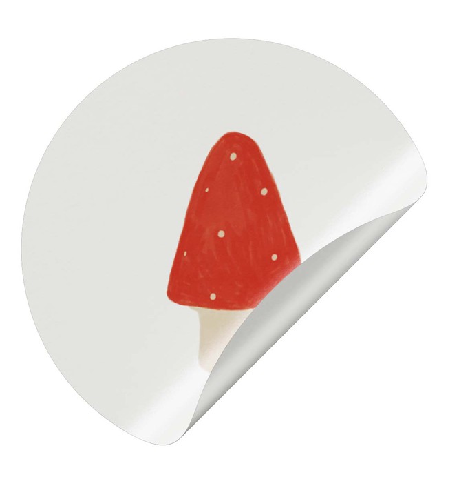 Sluitsticker watercolor paddenstoel