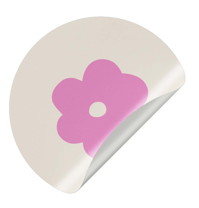 Sluitsticker bloem - roze