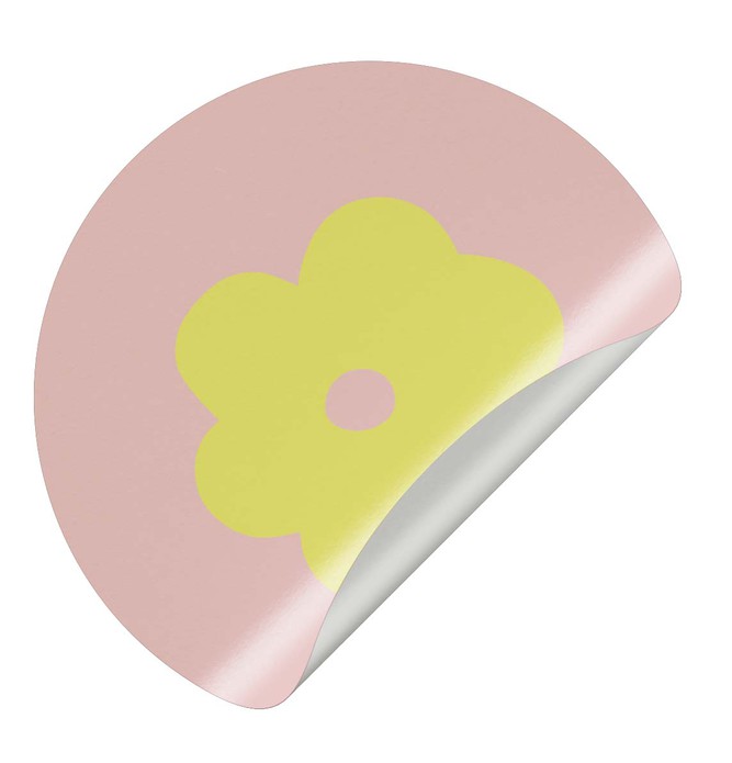 Sluitsticker bloem - geel