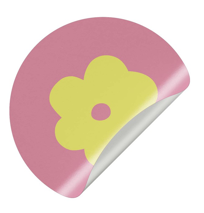 Sluitsticker bloem - geel
