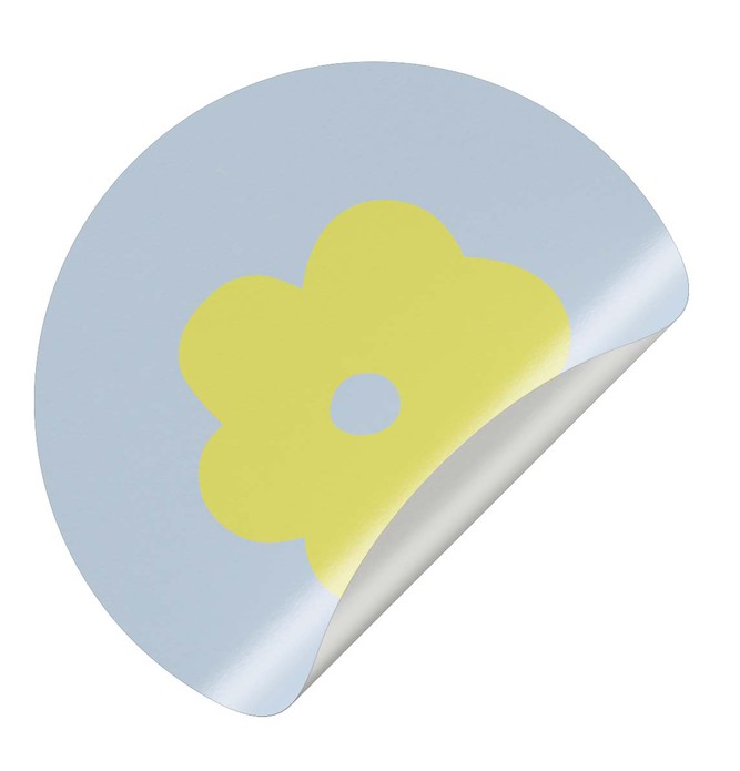 Sluitsticker bloem - geel