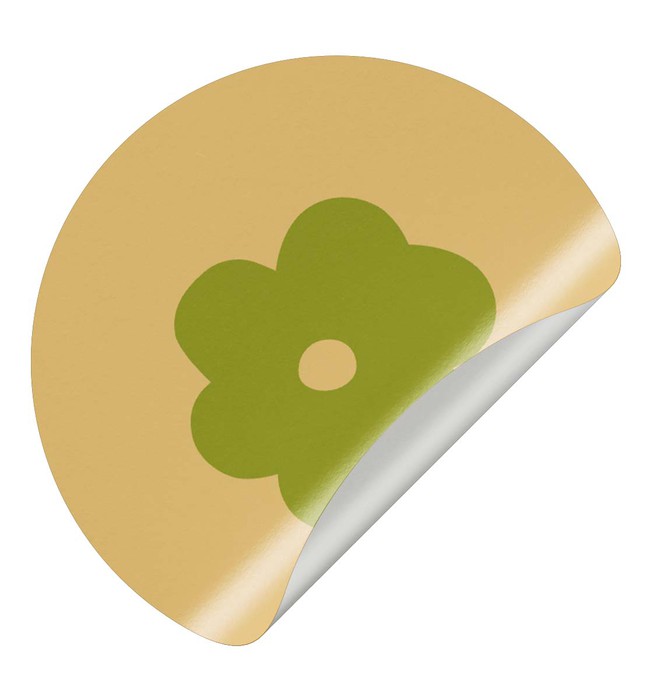 Sluitsticker bloem - groen