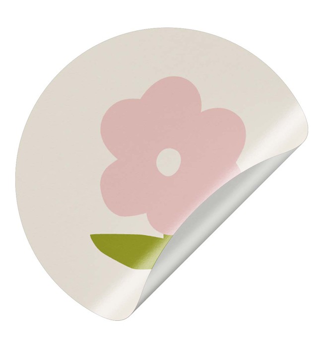 Sluitsticker bloem met steel