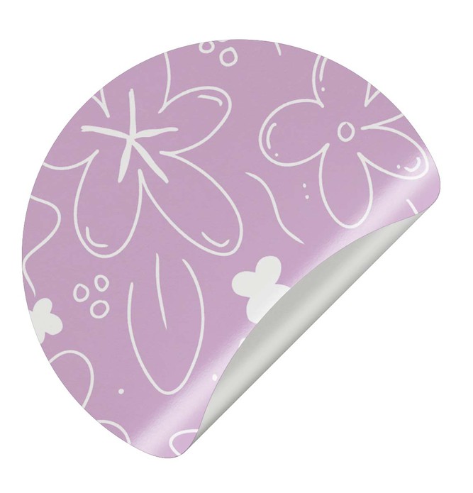 Sluitsticker bloemen patroon - paars