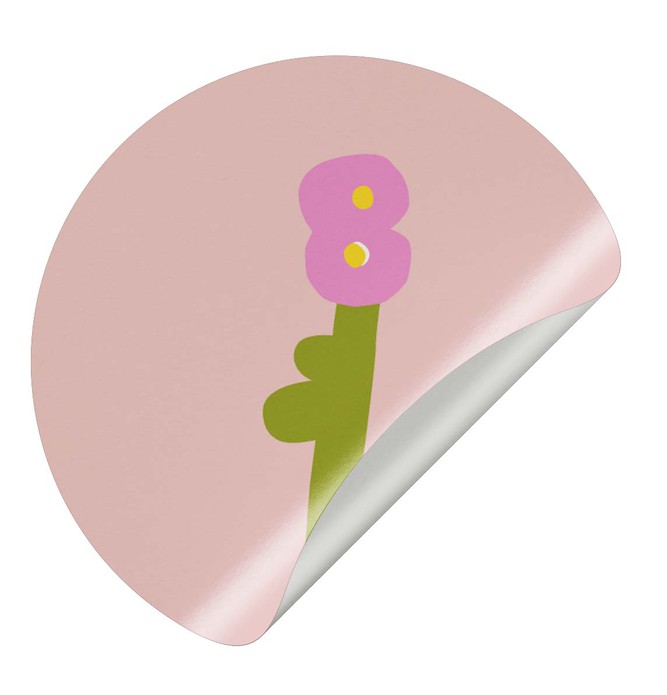 Sluitsticker bloempje - roze