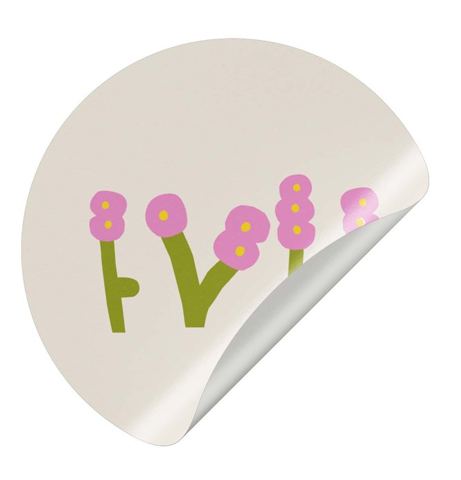 Sluitsticker bloempjes roze