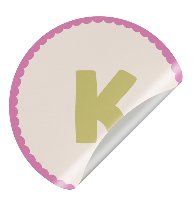 Sluitsticker bollen rand - roze