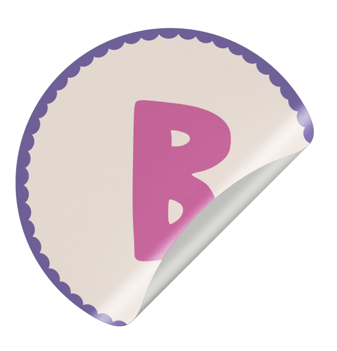 Sluitsticker bollen rand - paars